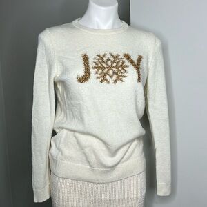 Talbots Ivory JOY Glitter Sweater Alpaca Blend medium